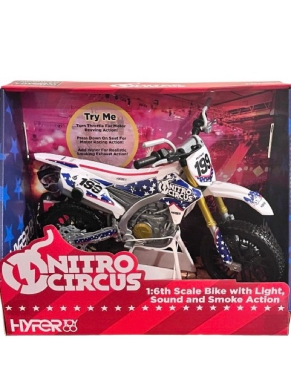 🆕- Hyper Toys 1:6 Nitro Circus Bike with Light and Sound and Vapor